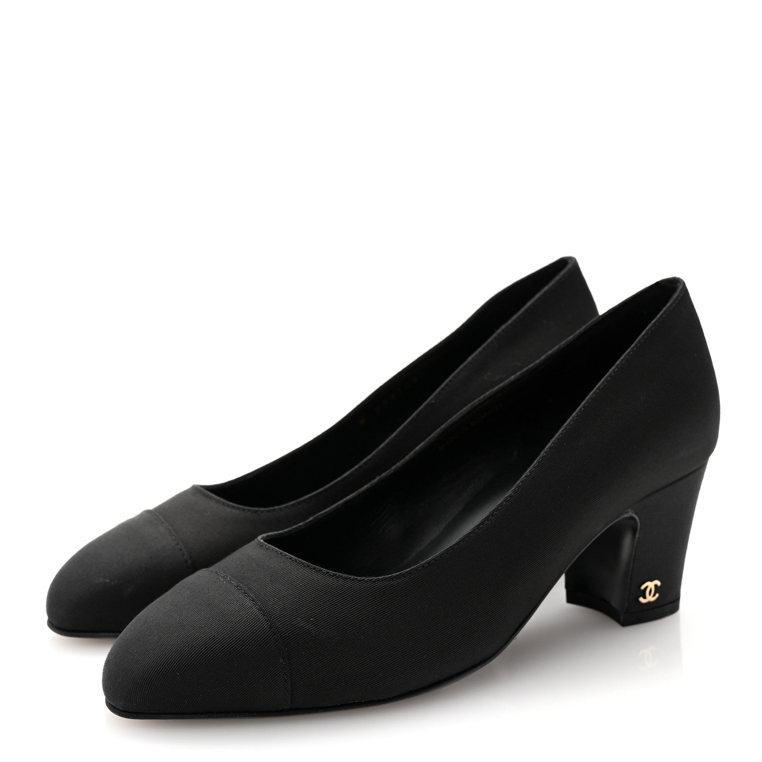 Chanel Grosgrain Cap Toe Uniform Pump 37 Black 3 of 11