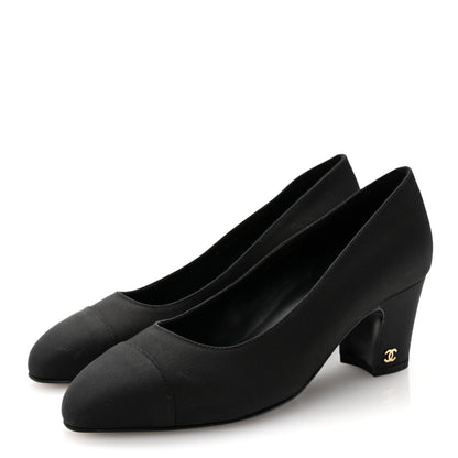 Chanel Grosgrain Cap Toe Uniform Pump 37 Black 3 of 11
