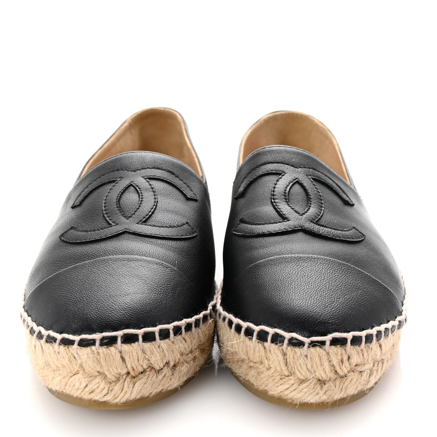Chanel Lambskin CC Espadrilles 37 Black 3 of 11