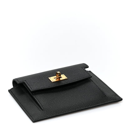 Hermes Epsom Kelly Pocket Compact Wallet Black 4 of 9