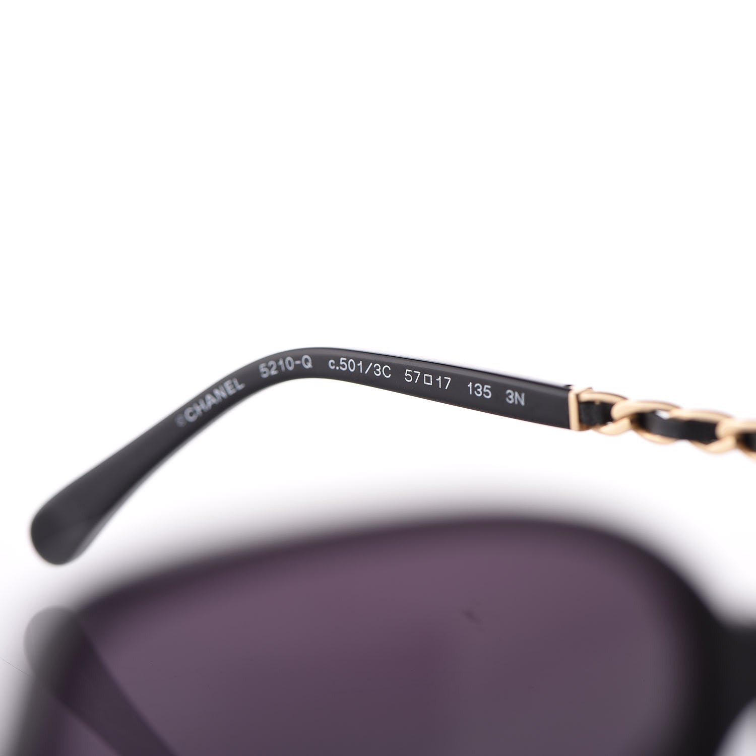 Chanel Lambskin Square Chain Sunglasses 5210-Q Black 8 of 8