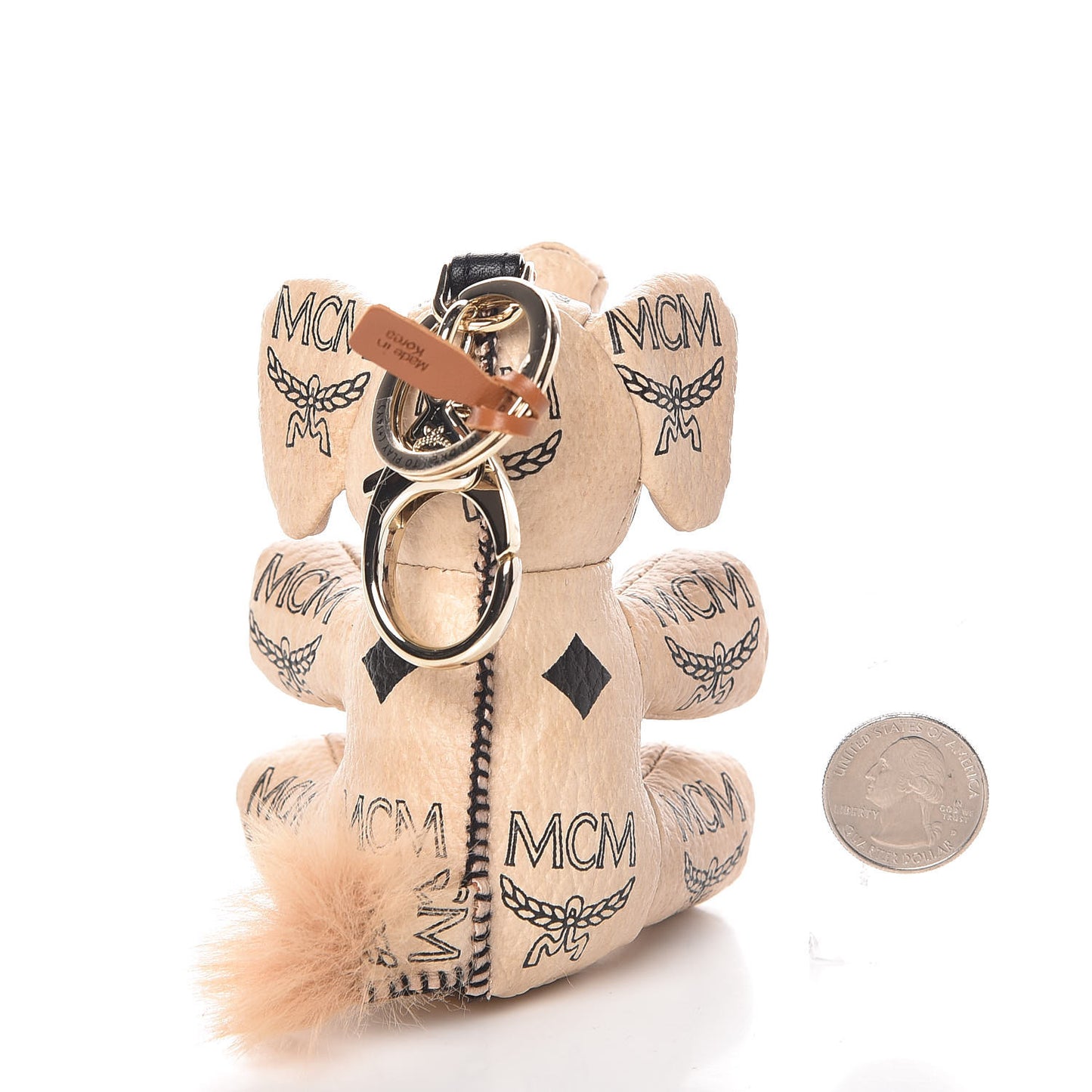 Visetos Zoo Elephant Key Ring Bag Charm Beige