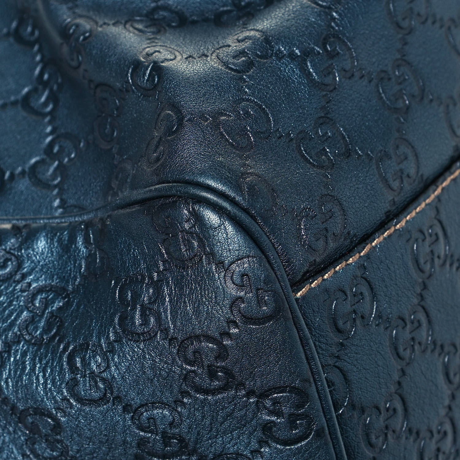 Gucci Metallic Guccissima Large Sukey Tote Blue 11 of 14