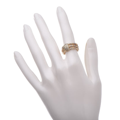 Cartier 18K Pink Yellow White Gold Diamond Rope Ring 49 4.75 2 of 4