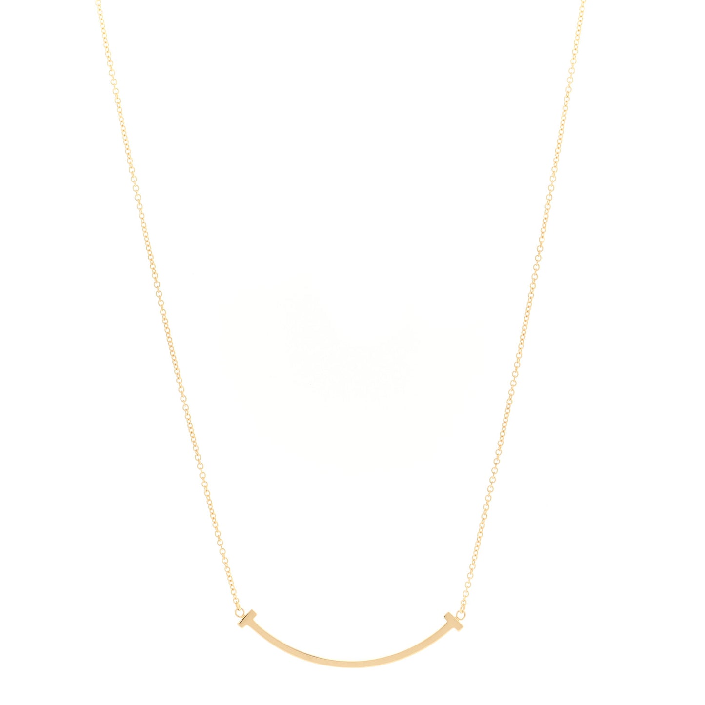 18K Yellow Gold Small T Smile Pendant Necklace