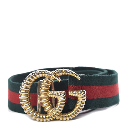 Gucci Canvas Torchon Double G Web Belt 85 34 Verde 1 of 5