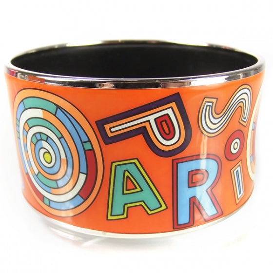 Enamel Extra Wide Tohu Bohu PM Bracelet Orange
