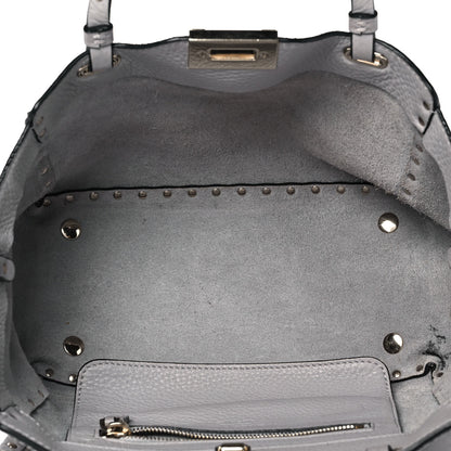 Valentino Garavani Grained Calfskin Small Rockstud Tote Light Stone 4 of 8