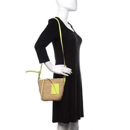 Loewe Raffia Crossbody Bag Natural Neon Yellow 2 of 10