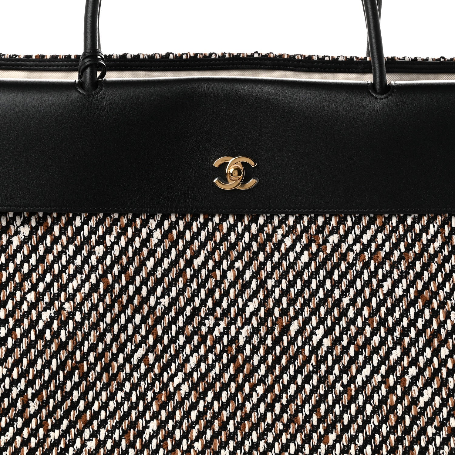 Chanel Tweed Calfskin Urban Essentials Large Shopping Bag Black Multicolor 7 of 9