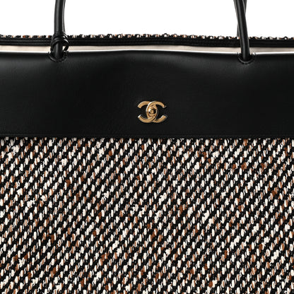 Chanel Tweed Calfskin Urban Essentials Large Shopping Bag Black Multicolor 7 of 9