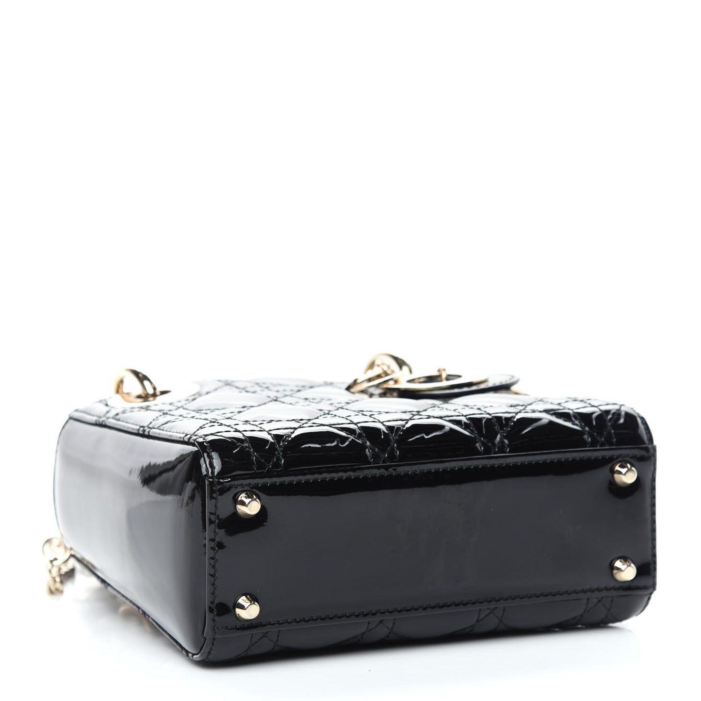 Patent Cannage Mini Lady Dior Black