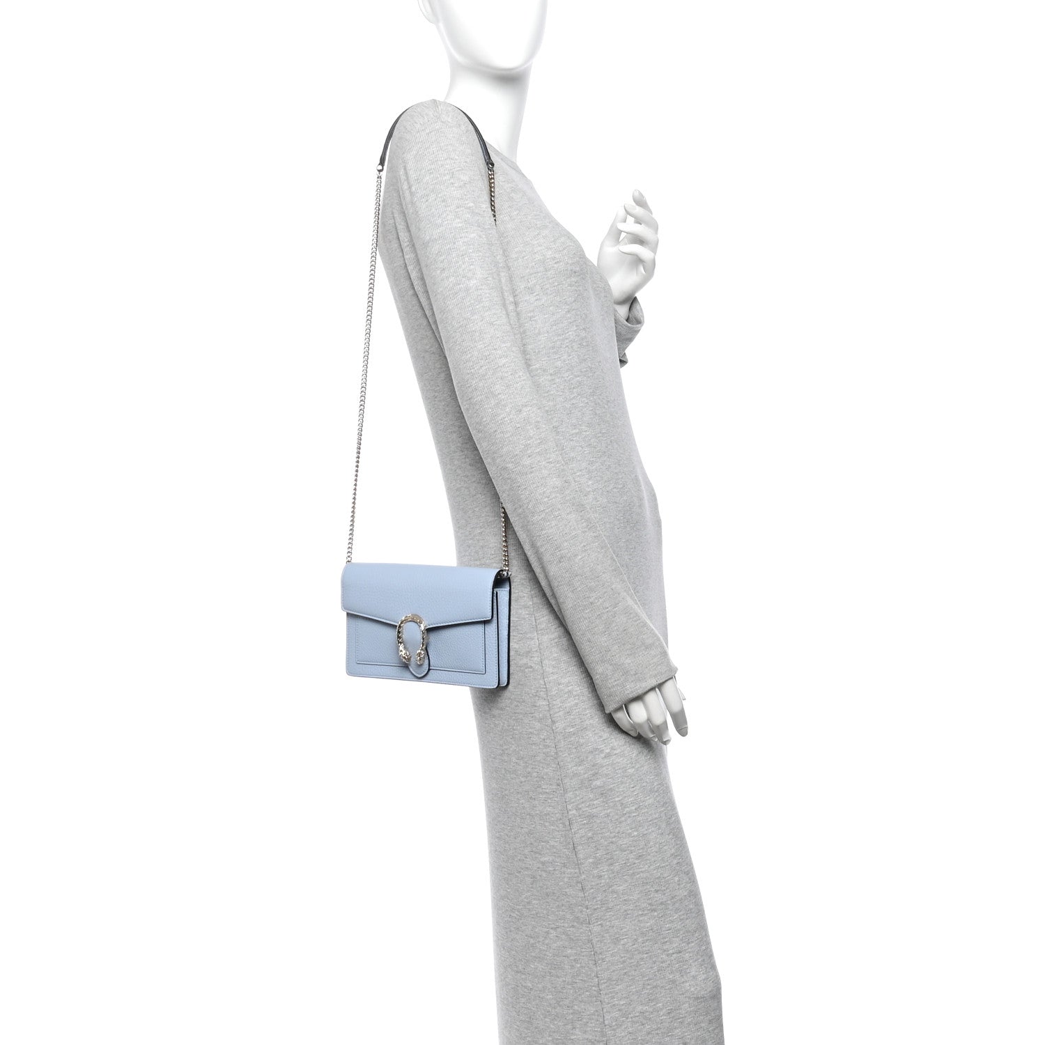 Gucci Calfskin Dionysus NM Chain Wallet Porcelain Light Blue 2 of 10