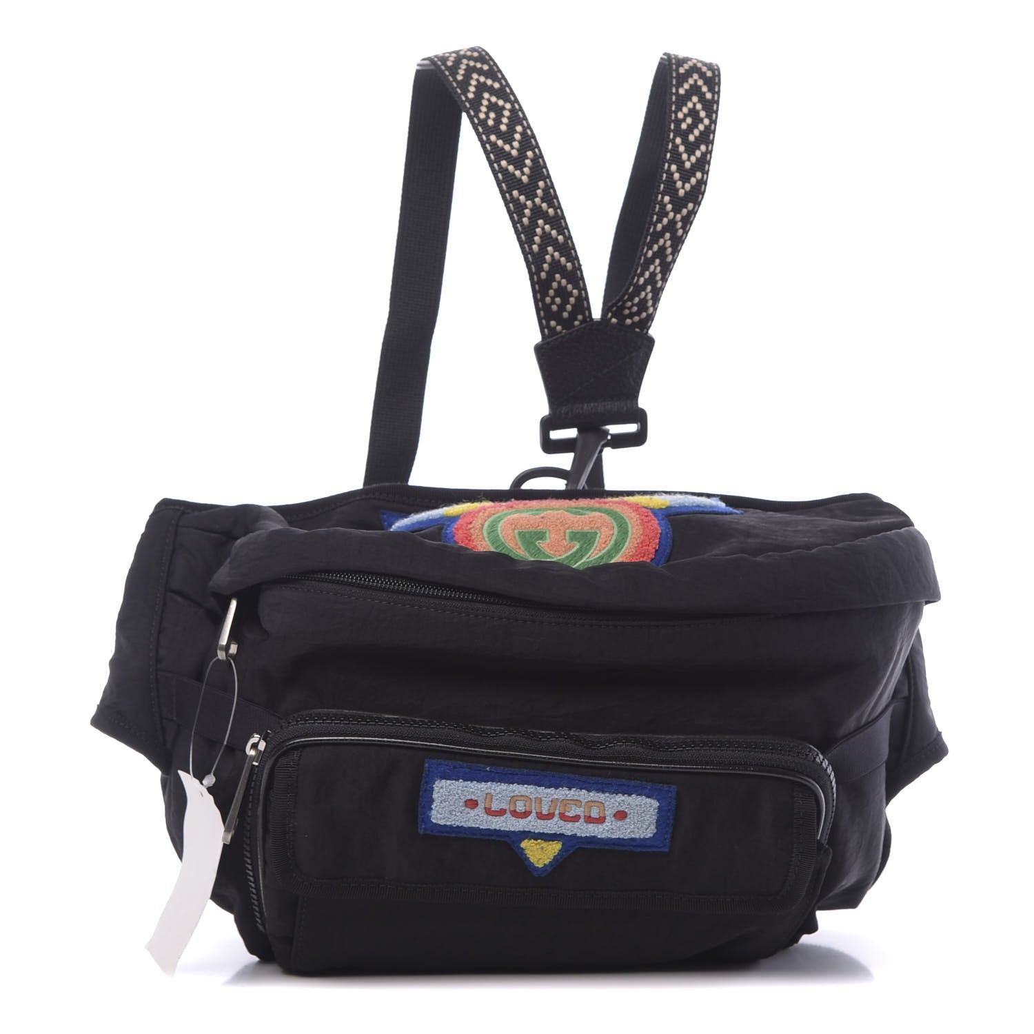 Gucci Nylon 80s Logo Patch Belt Bag Black 1 of 11