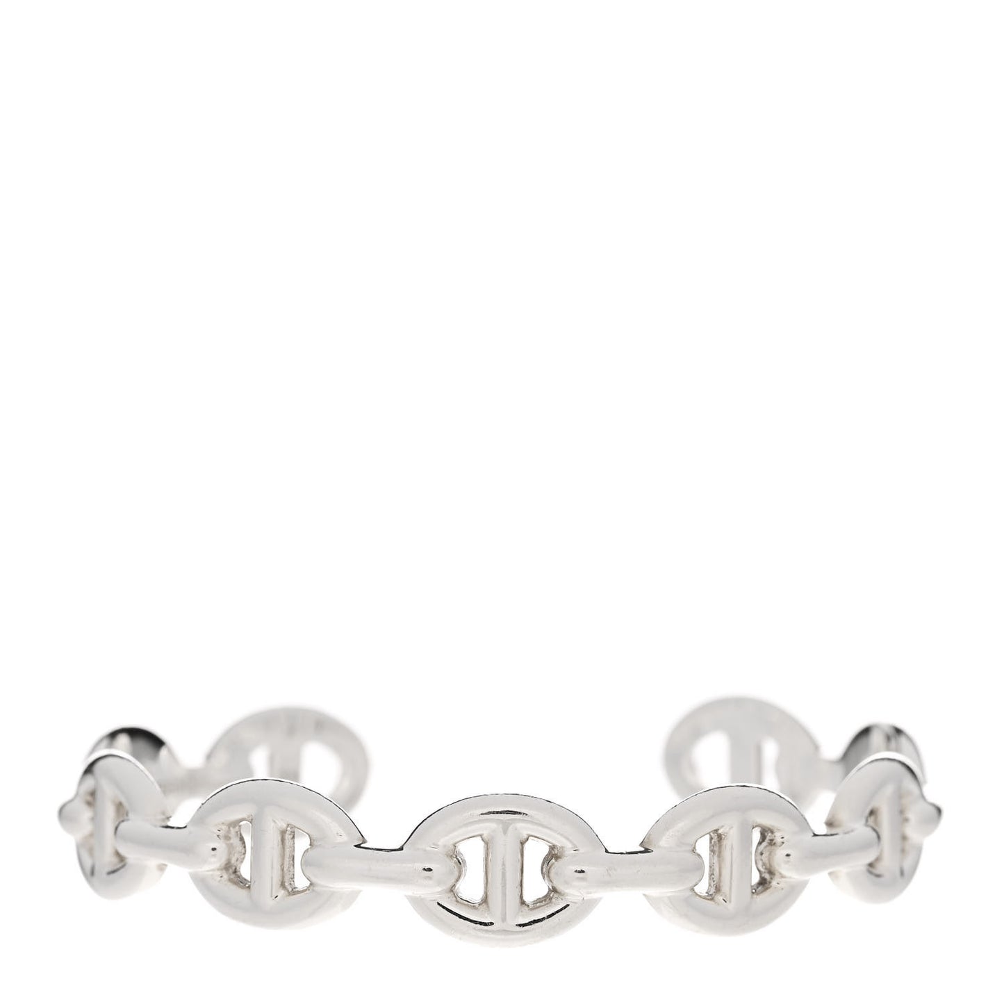 Sterling Silver MM Chaine d'Ancre Enchainee Cuff Bracelet SH