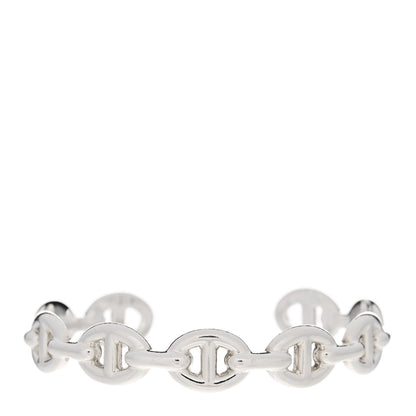 Hermes Sterling Silver MM Chaine d'Ancre Enchainee Cuff Bracelet SH 1 of 6