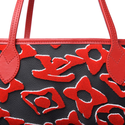 Louis Vuitton X UF Tufted Monogram Neverfull MM Black Red 10 of 10