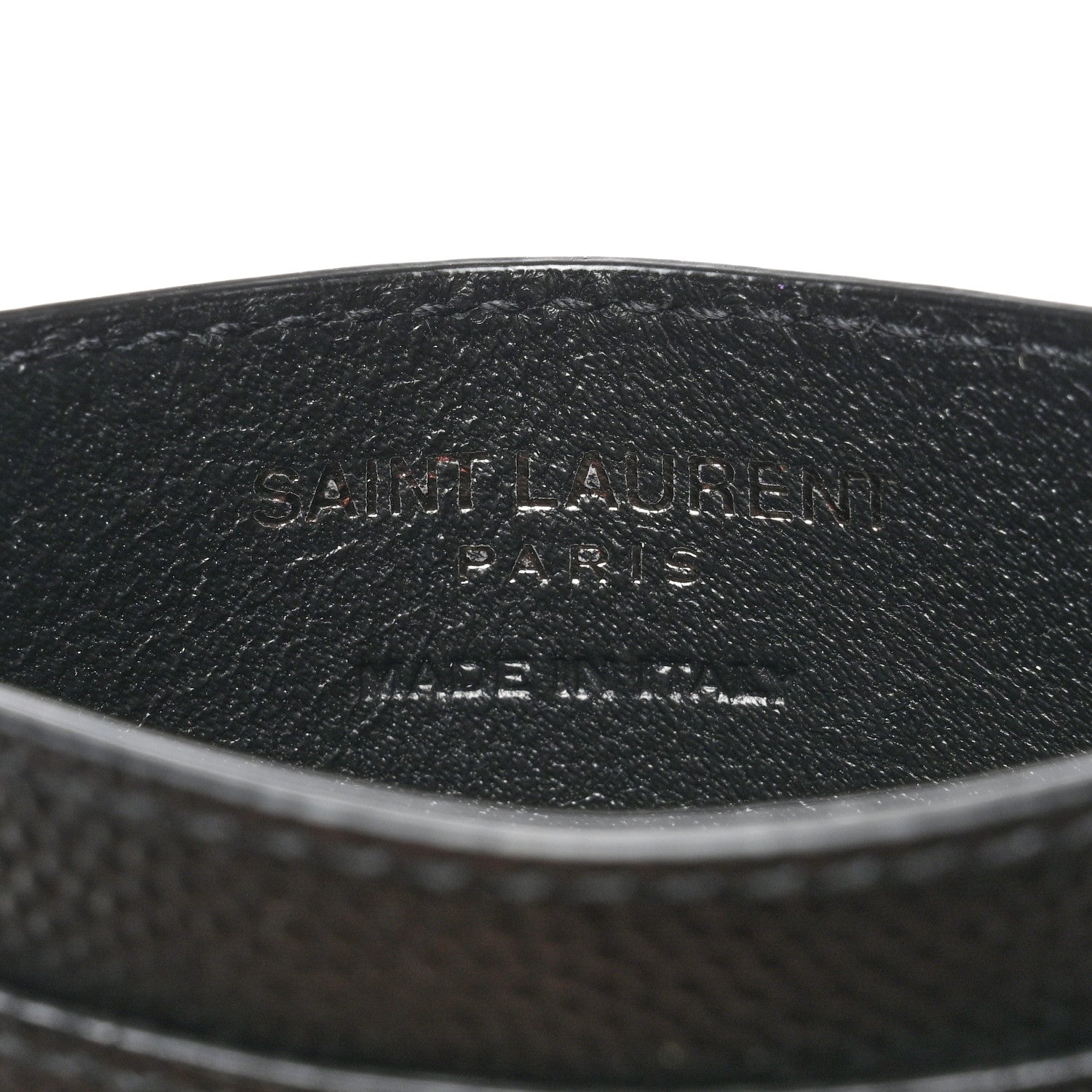 Saint Laurent Grain De Poudre Monogram Credit Card Case Black 5 of 7