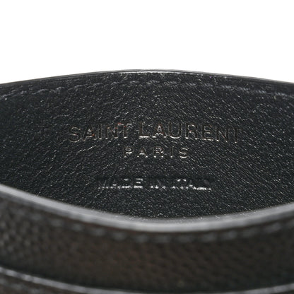 Saint Laurent Grain De Poudre Monogram Credit Card Case Black 5 of 7