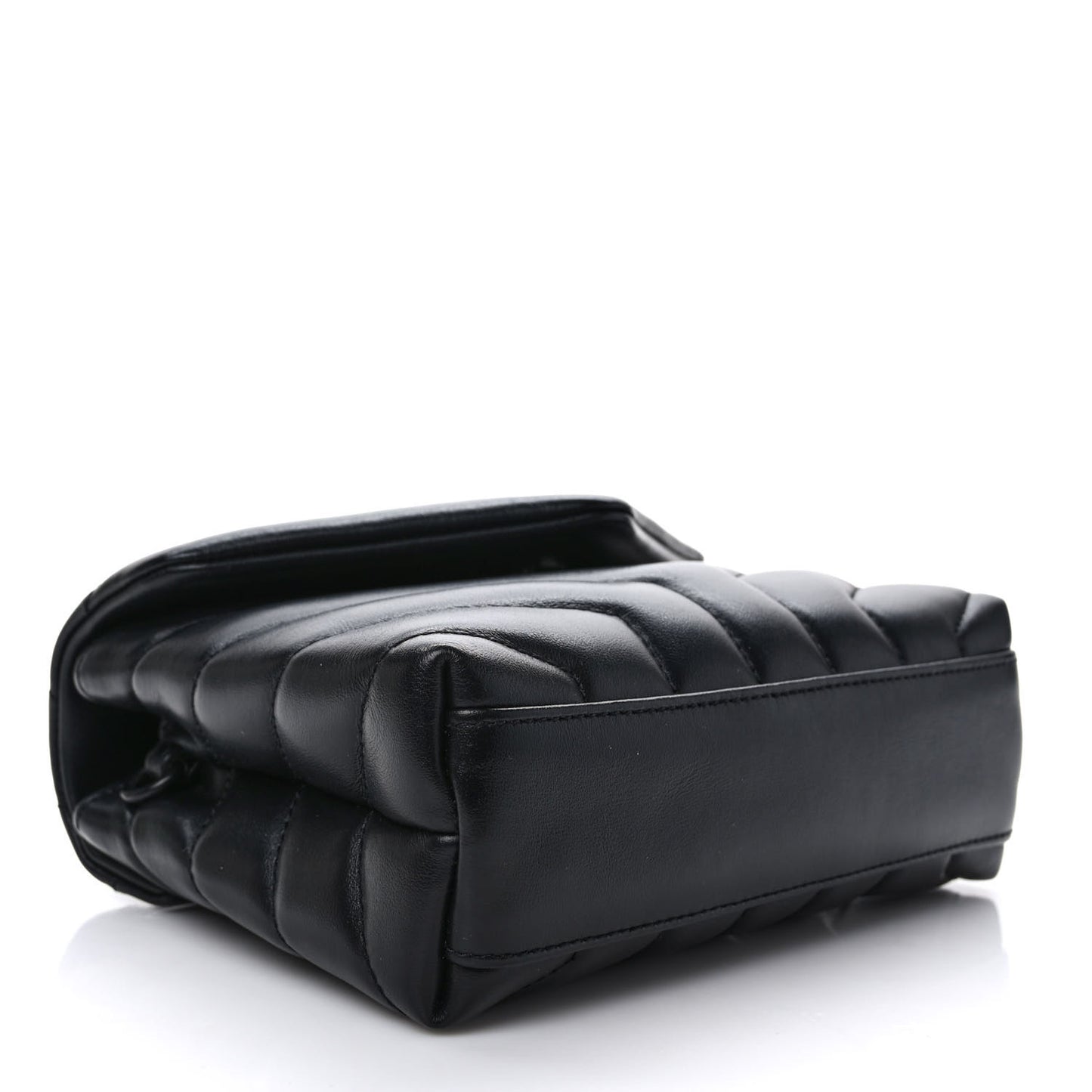 Calfskin Y Quilted Monogram Monochrome Toy Loulou Crossbody Bag Black