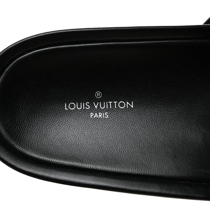Louis Vuitton Lambskin Embossed Monogram Jumbo Flatform Mule Sandals 40 Black 6 of 9