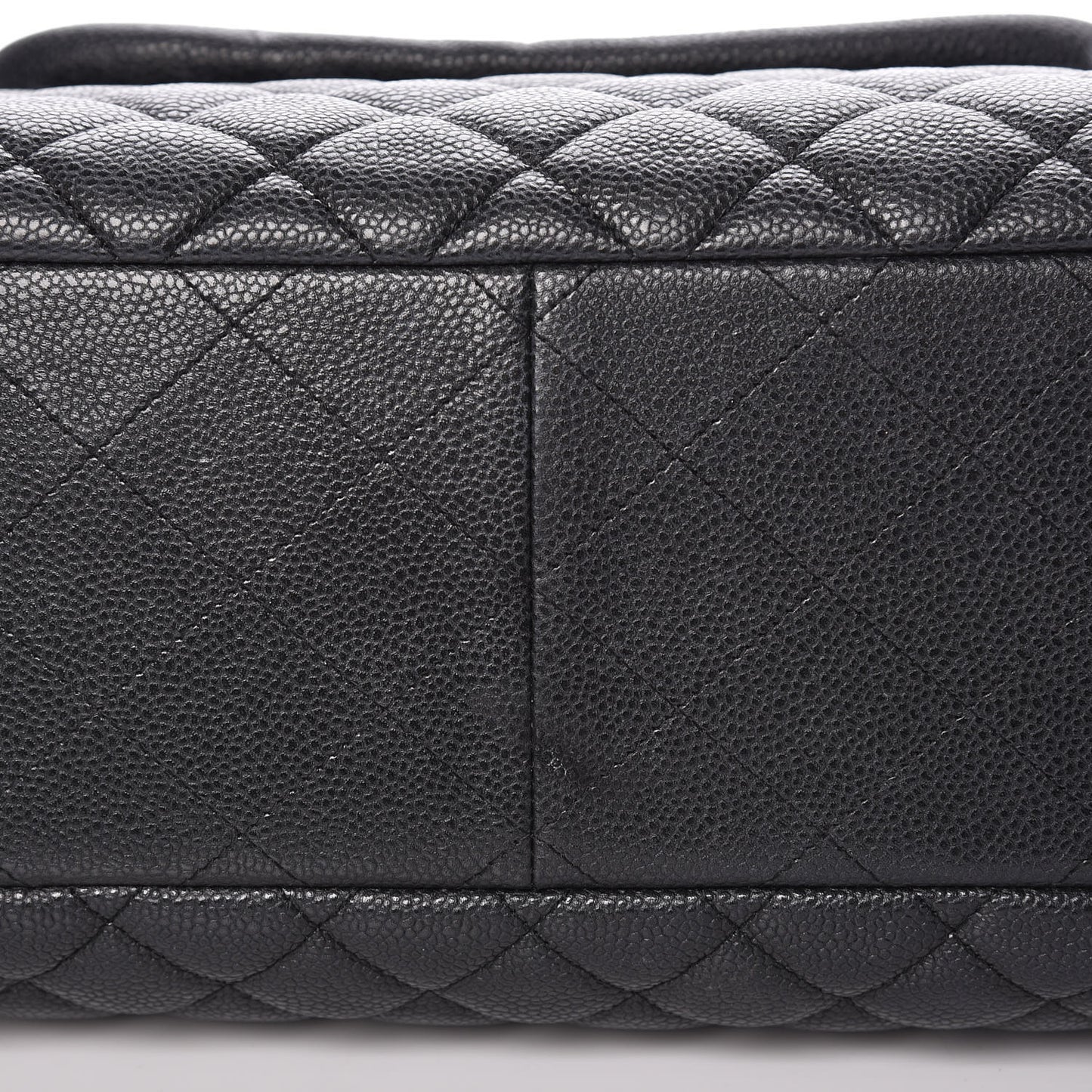 Caviar Quilted Flap Tote Dark Grey