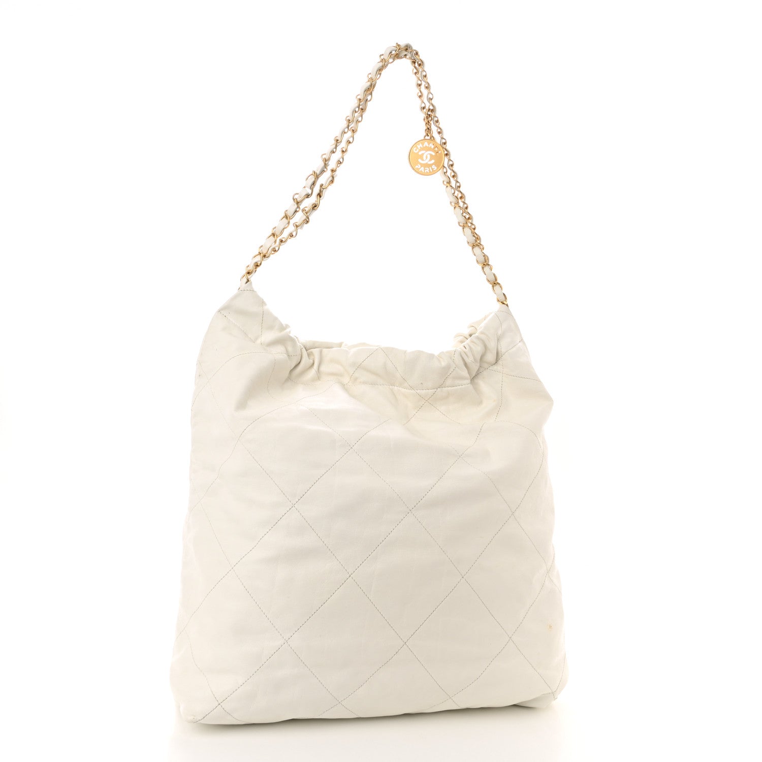 Chanel Shiny Calfskin Quilted Large Chanel 22 White 4 of 13