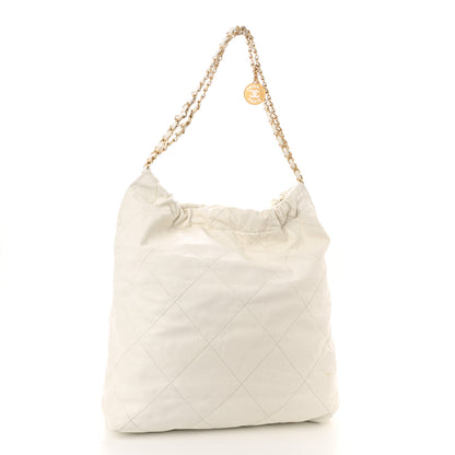 Chanel Shiny Calfskin Quilted Large Chanel 22 White 4 of 13