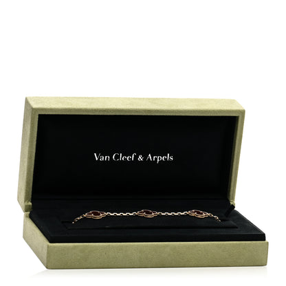 Van Cleef & Arpels 18K Yellow Gold Carnelian 5 Motifs Vintage Alhambra Bracelet 4 of 4