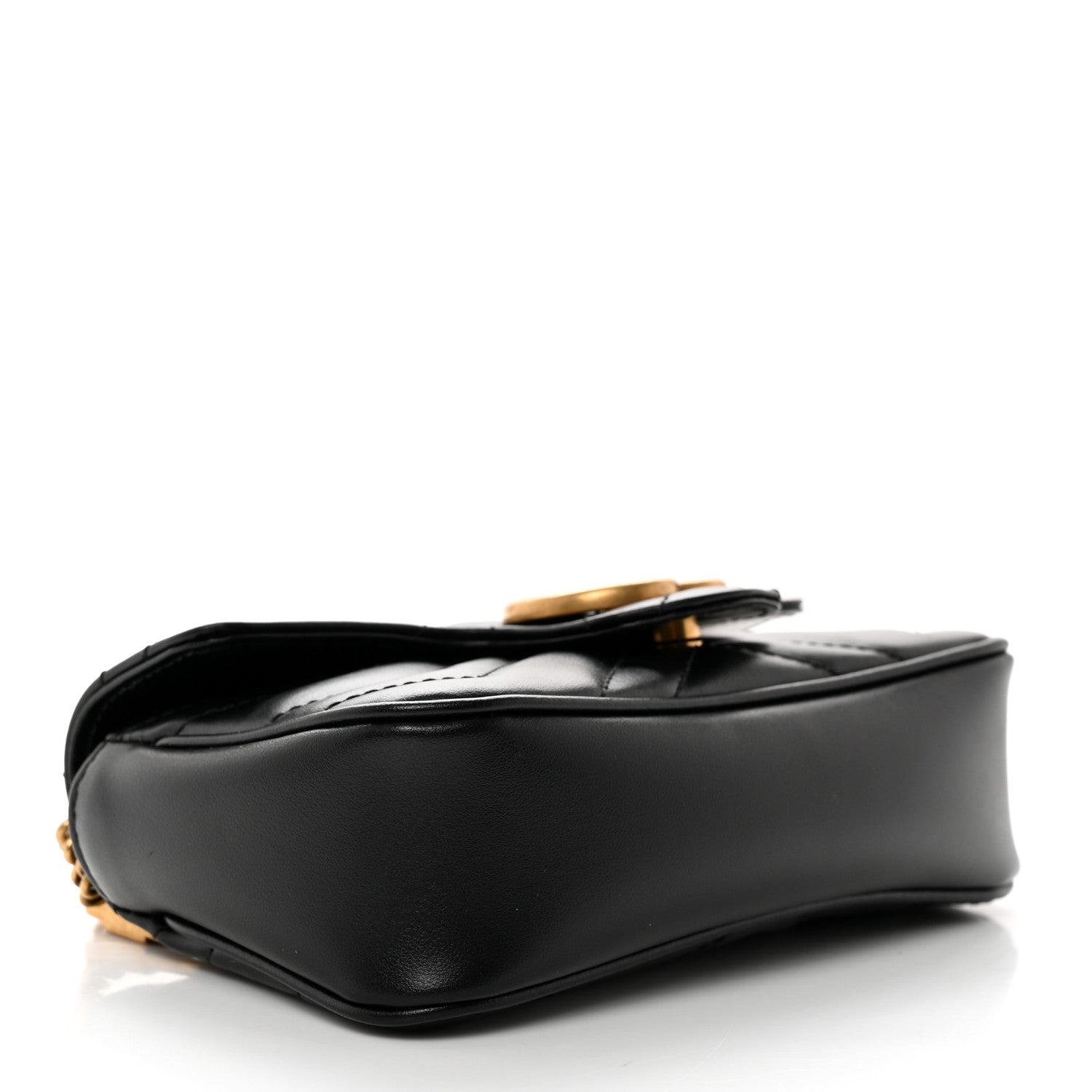 Gucci Calfskin Matelasse Super Mini GG Marmont Shoulder Bag Black 4 of 11
