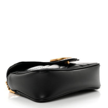 Gucci Calfskin Matelasse Super Mini GG Marmont Shoulder Bag Black 4 of 11