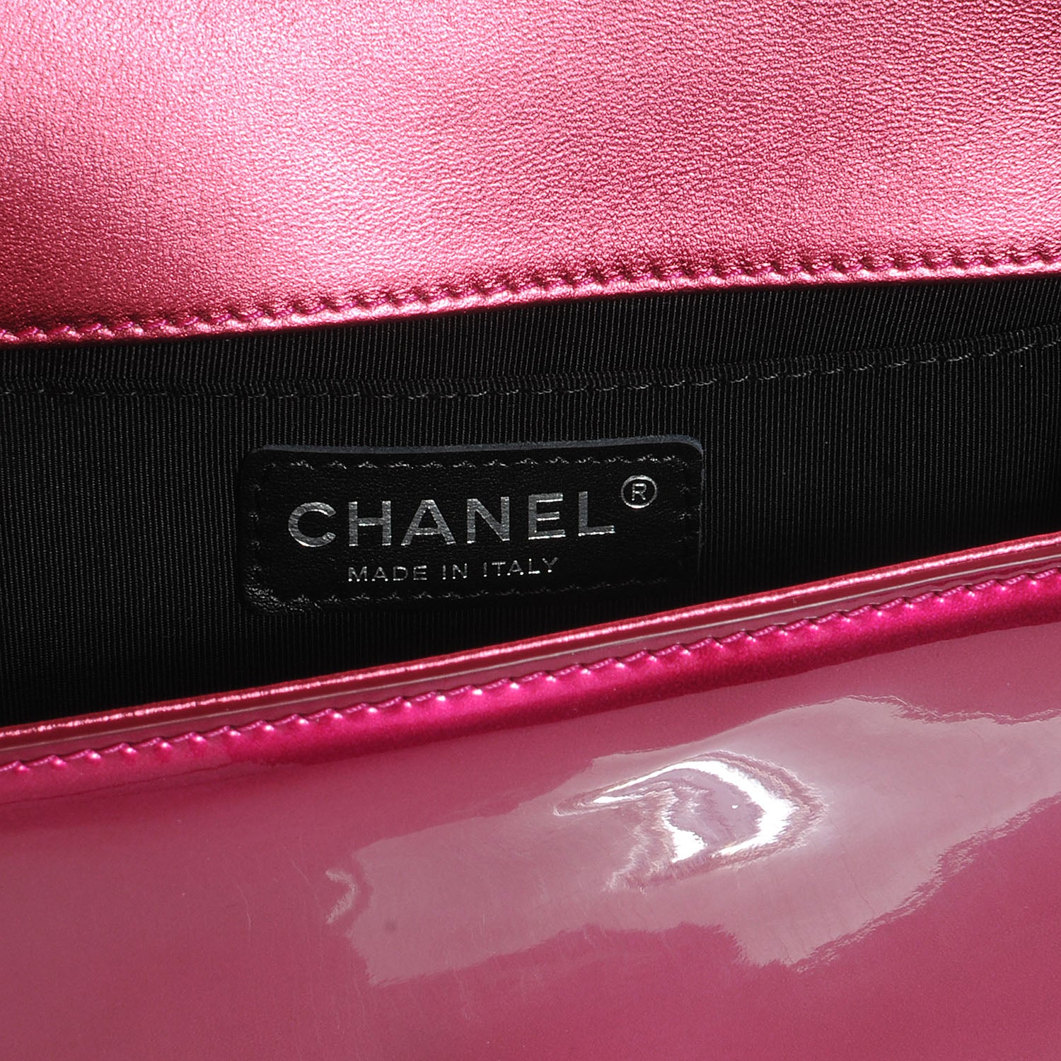 Chanel Metallic Patent Calfskin Quilted Small Boy Flap Pink 7 of 8