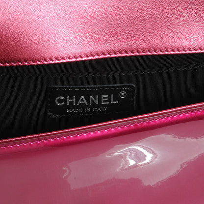 Chanel Metallic Patent Calfskin Quilted Small Boy Flap Pink 7 of 8