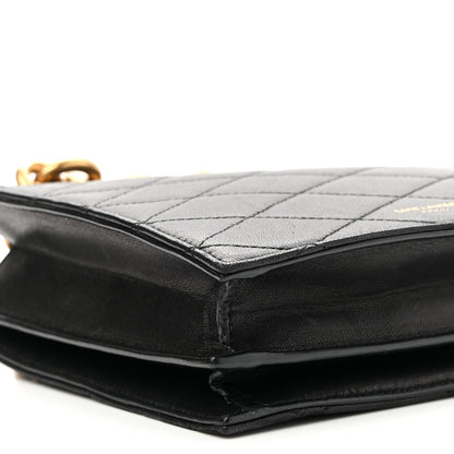 Saint Laurent Lambskin Quilted Le Maillon Square Crossbody Bag Black 9 of 10