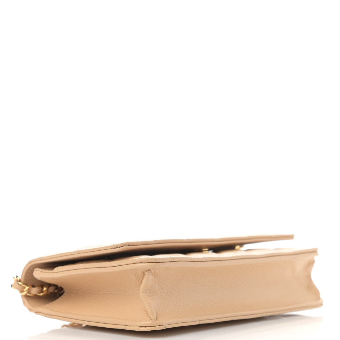 Caviar Quilted Wallet On Chain WOC Beige