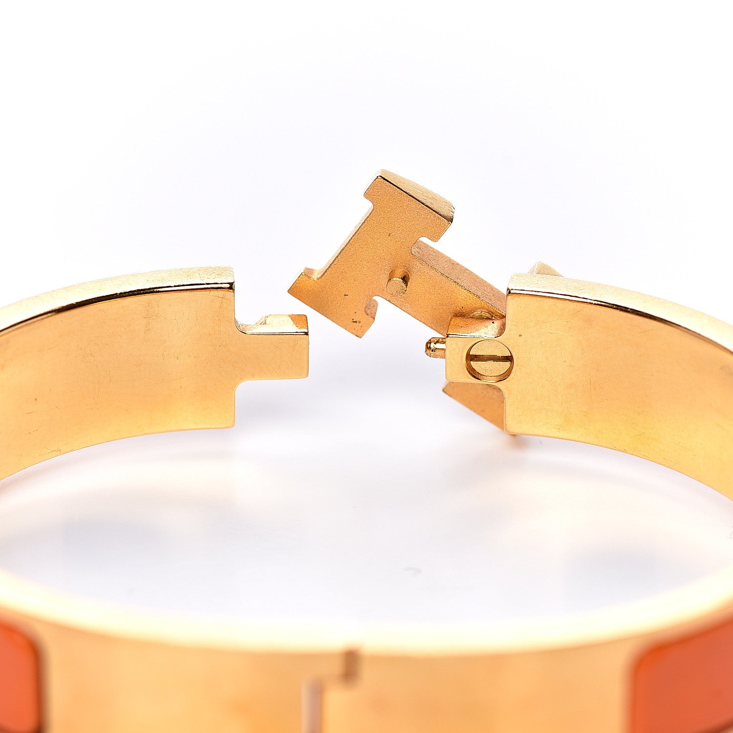 Hermes Enamel Narrow Clic Clac H Bracelet PM Orange 3 of 4