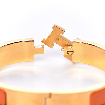 Hermes Enamel Narrow Clic Clac H Bracelet PM Orange 3 of 4
