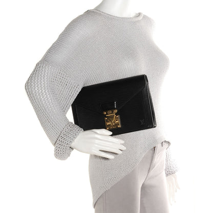 Louis Vuitton Epi Pochette Sellier Dragonne Clutch Black 2 of 7