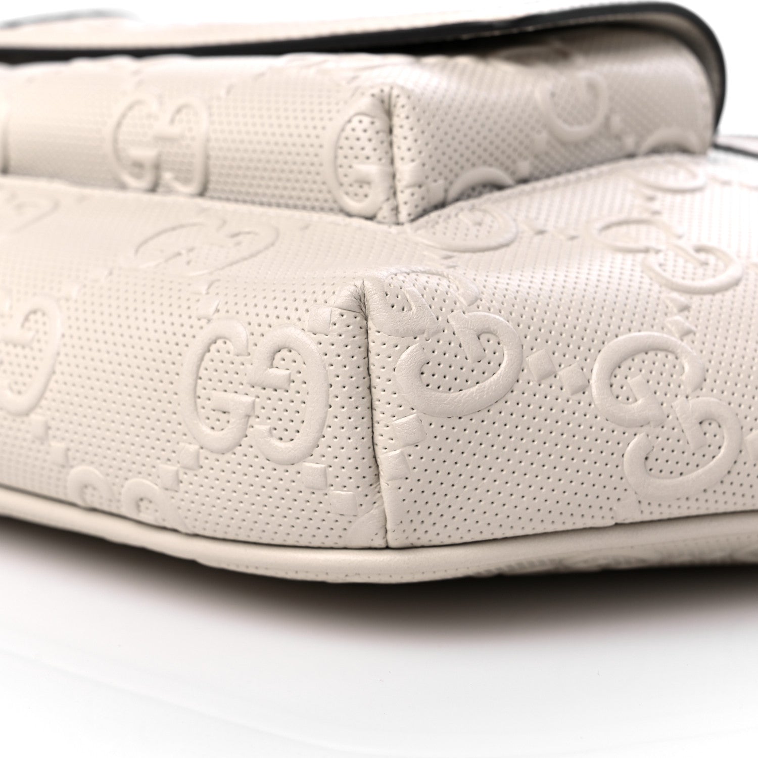 Gucci Calfskin GG Tennis Embossed Pocket Belt Bag Mystic White 9 of 11