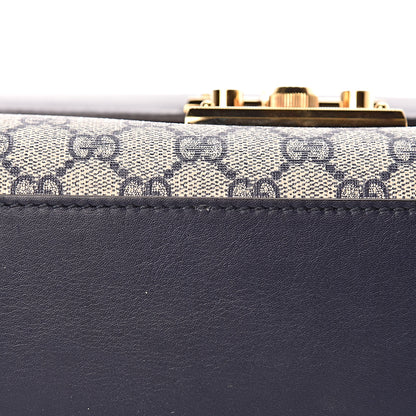 Gucci GG Supreme Monogram Calfskin Medium Padlock Shoulder Bag Beige Blue Mystic White Hibiscus Red 15 of 17