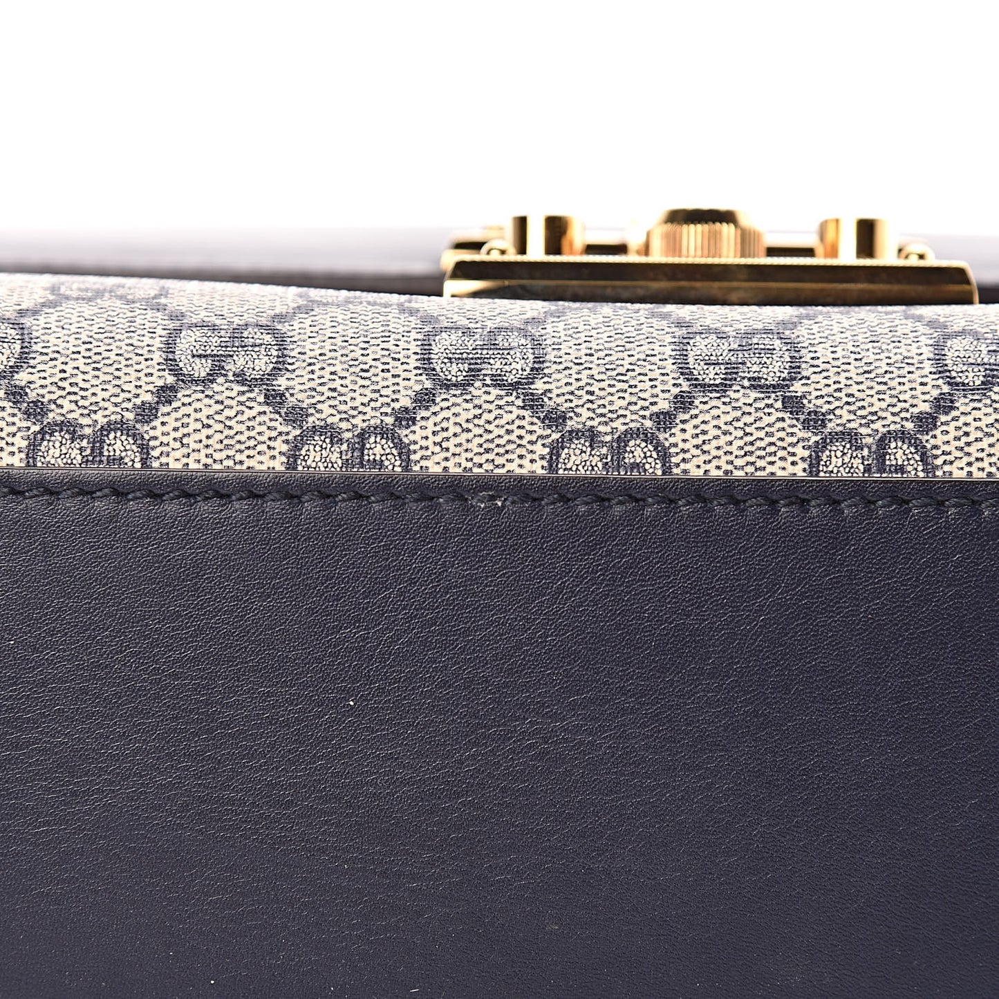 GG Supreme Monogram Calfskin Medium Padlock Shoulder Bag Beige Blue Mystic White Hibiscus Red