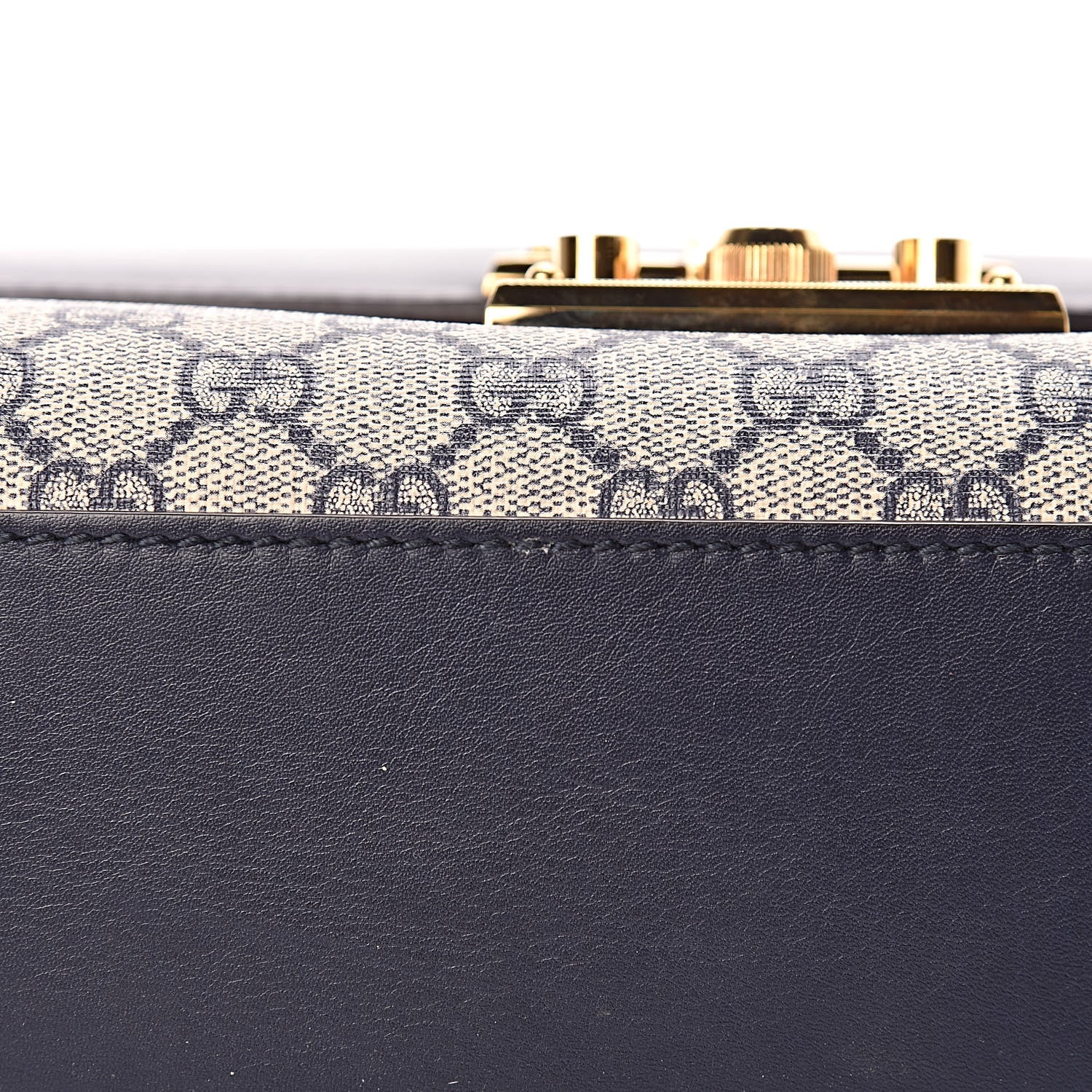 Gucci GG Supreme Monogram Calfskin Medium Padlock Shoulder Bag Beige Blue Mystic White Hibiscus Red 15 of 17