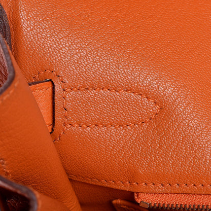 Hermes Taurillon Clemence Birkin 30 Orange 30 of 39