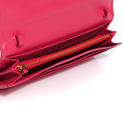 Prada Saffiano Metal Oro Chain Wallet Peonia 7 of 10