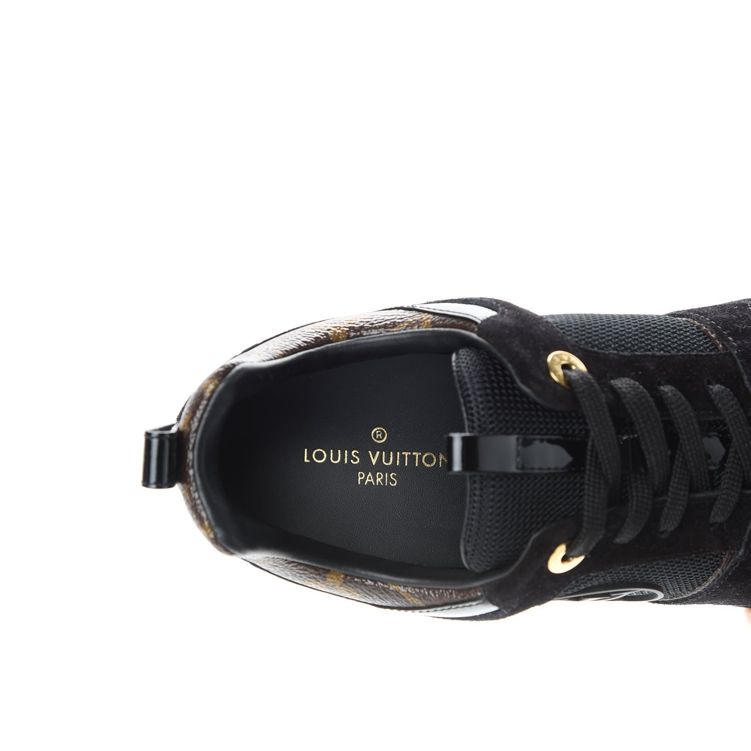 Louis Vuitton Suede Monogram Run Away Sneakers 37 Black 8 of 8