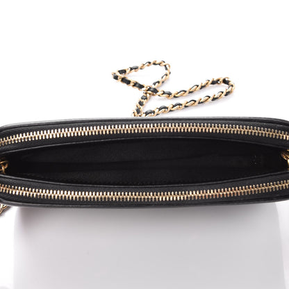 Chanel Caviar Quilted CC Filigree Clutch With Chain Black 5 of 11