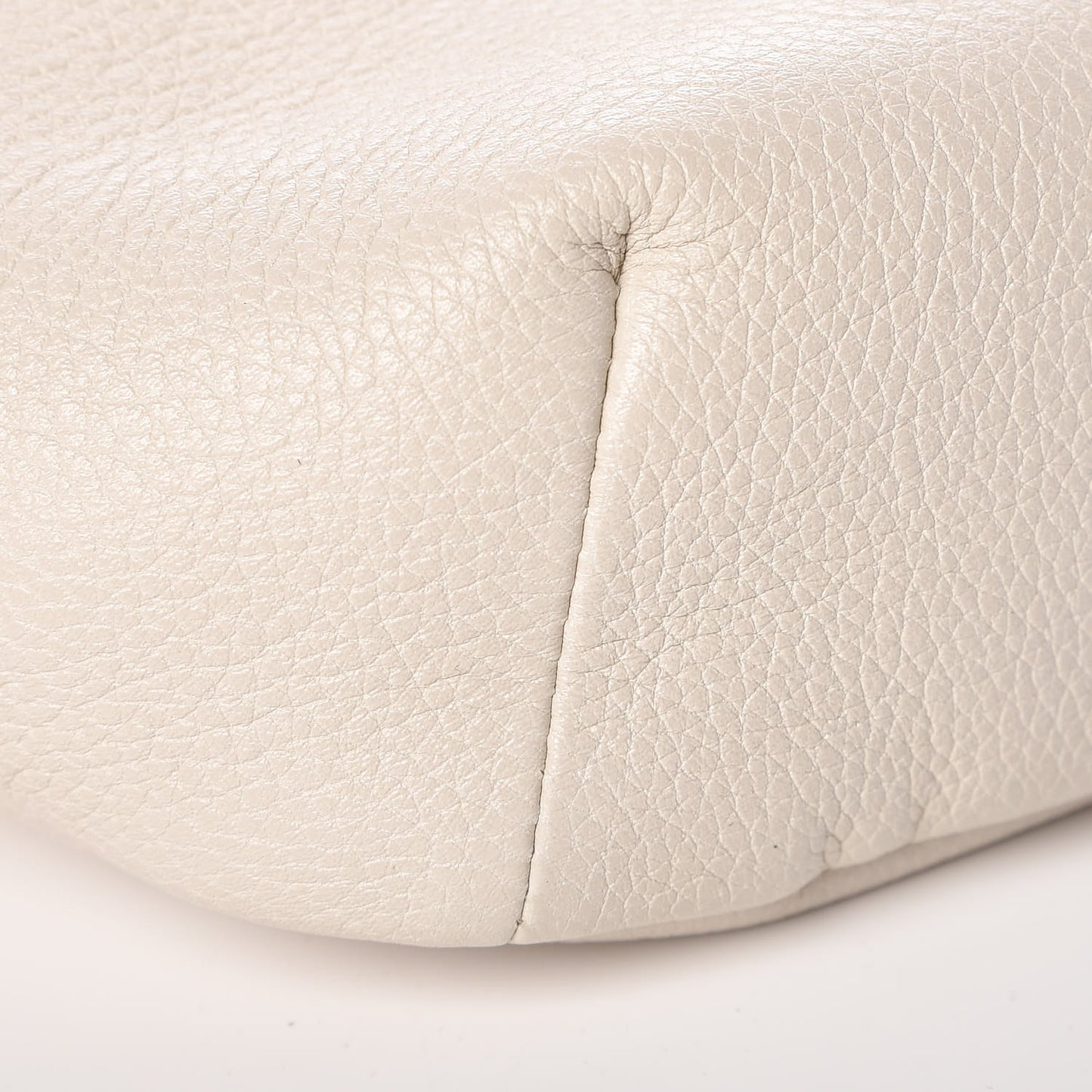 Grained Calfskin Logo Belt Bag White