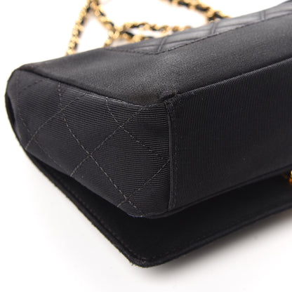 Chanel Grosgrain Satin Quilted Small Vintage Mademoiselle Flap Black 11 of 15