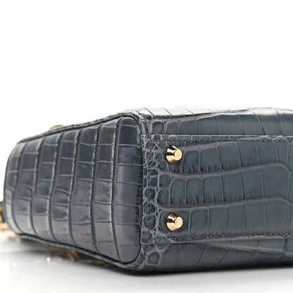 Christian Dior Alligator Crystal Mini Lady Dior Blue 8 of 9