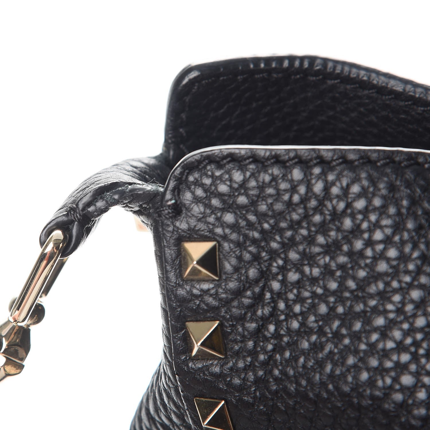 Valentino Garavani Pebbled Calfskin Large Rockstud Flip-Lock Messenger Bag Black 10 of 10